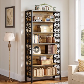 Country Style Farmhouse Tall Corner Bookshelf