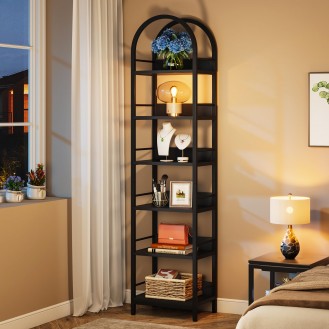 High arched metal frame bookshelf