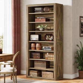 Home Office 8 Shelf Large Engineered Wood Bookcase