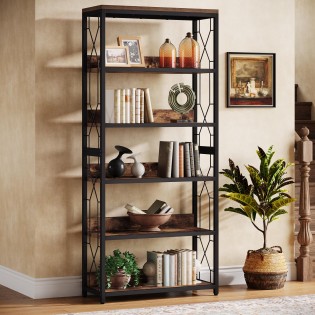 Tall floor to ceiling bookshelf shelving unit
