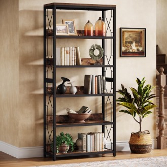 Tall floor to ceiling bookshelf shelving unit