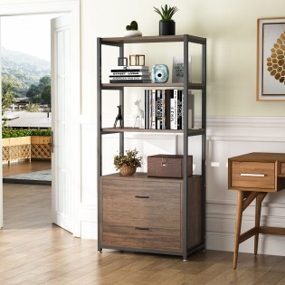 Vintage Village Style Bookcase with Drawers